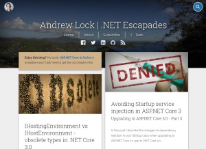 How andrewlock.net looks like on a tablet such as an iPad.