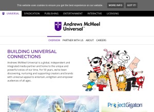 How andrewsmcmeel.com looks like on a tablet such as an iPad.