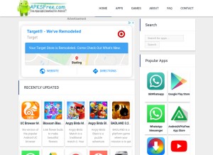 How androidapksfree.com looks like on a tablet such as an iPad.