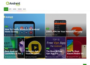 How androidblue.com looks like on a tablet such as an iPad.