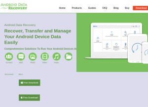 How androiddata-recovery.com looks like on a tablet such as an iPad.