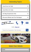 How andysautosport.com looks like on a mobile device such as an iPhone.