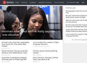 How anews.com looks like on a tablet such as an iPad.