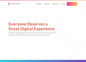 How anexinet.com looks like on a tablet such as an iPad.