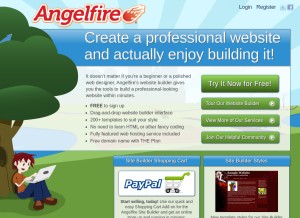 How angelfire.com looks like on a tablet such as an iPad.