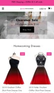 How angelformaldresses.com looks like on a mobile device such as an iPhone.