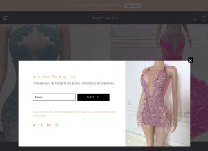 How angellavish.com looks like on a tablet such as an iPad.