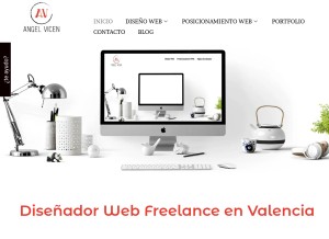 How angelvicen.com looks like on a tablet such as an iPad.