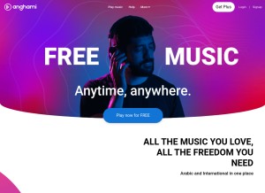 How anghami.com looks like on a tablet such as an iPad.