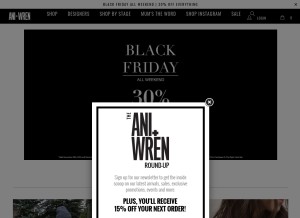 How aniandwren.com looks like on a tablet such as an iPad.
