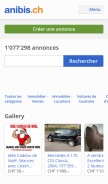 How anibis.ch looks like on a mobile device such as an iPhone.