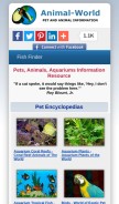 How animal-world.com looks like on a mobile device such as an iPhone.