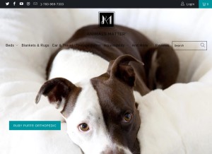 How animalsmatter.com looks like on a tablet such as an iPad.