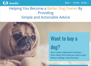 How animalso.com looks like on a tablet such as an iPad.