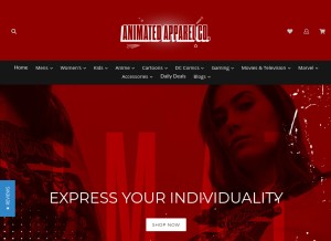 How animatedapparelcompany.com looks like on a tablet such as an iPad.