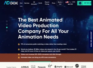 How animationdok.com looks like on a tablet such as an iPad.