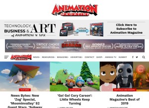 How animationmagazine.net looks like on a tablet such as an iPad.