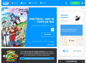 How animedigitalnetwork.fr looks like on a tablet such as an iPad.