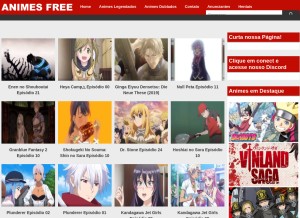 How animesfree.org looks like on a tablet such as an iPad.