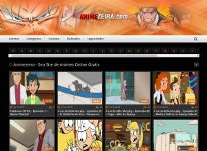 How animezeira.com looks like on a tablet such as an iPad.