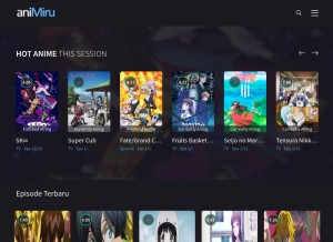 How animiru.xyz looks like on a tablet such as an iPad.