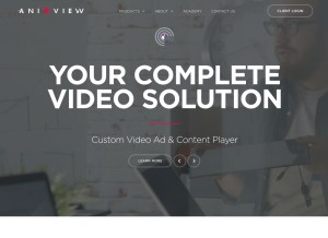 How aniview.com looks like on a tablet such as an iPad.