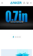 How anker.com looks like on a mobile device such as an iPhone.