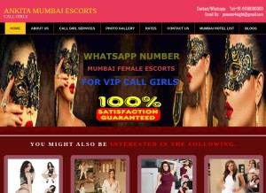 How ankitamumbaiescorts.co.in looks like on a tablet such as an iPad.
