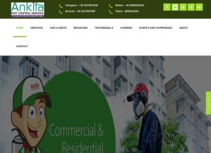 How ankitapestcontrol.com looks like on a tablet such as an iPad.