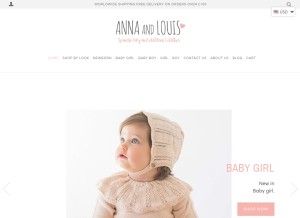 How annaandlouis.com looks like on a tablet such as an iPad.