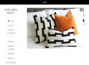 How annabelbleu.com looks like on a tablet such as an iPad.