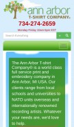 How annarbortees.com looks like on a mobile device such as an iPhone.