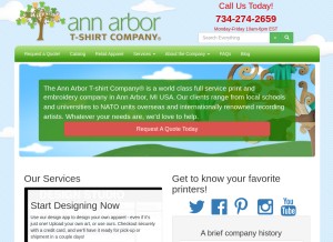 How annarbortees.com looks like on a tablet such as an iPad.