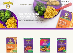 How annies.com looks like on a tablet such as an iPad.