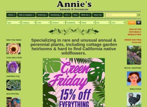 How anniesannuals.com looks like on a tablet such as an iPad.