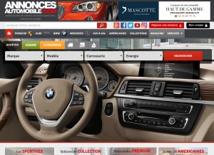 How annonces-automobile.com looks like on a tablet such as an iPad.