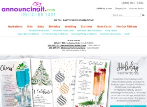 How announcingit.com looks like on a tablet such as an iPad.