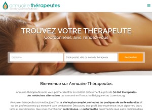 How annuaire-therapeutes.com looks like on a tablet such as an iPad.