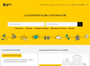 How annuairedequartier.pagesjaunes.ca looks like on a tablet such as an iPad.
