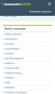 How annuairesante.com looks like on a mobile device such as an iPhone.