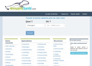 How annuairesante.com looks like on a tablet such as an iPad.
