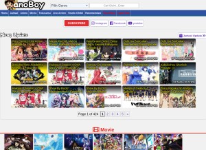 How anoboy.org looks like on a tablet such as an iPad.