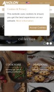 How anolon.com looks like on a mobile device such as an iPhone.