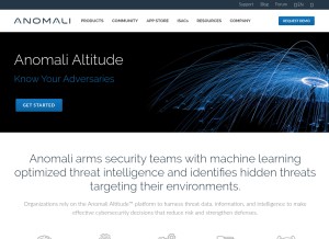 How anomali.com looks like on a tablet such as an iPad.