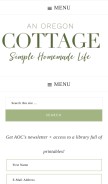 How anoregoncottage.com looks like on a mobile device such as an iPhone.