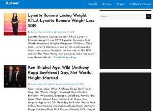 How ans-wer.com looks like on a tablet such as an iPad.