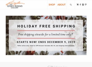 How anseladams.com looks like on a tablet such as an iPad.