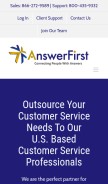 How answerfirst.com looks like on a mobile device such as an iPhone.