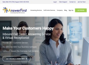 How answerfirst.com looks like on a tablet such as an iPad.