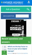 How answerhighway.com looks like on a mobile device such as an iPhone.